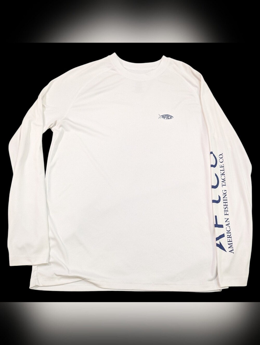 Aftco American Fishing Tackle Co Long Sleeve Light Blue Rash Guard Medium